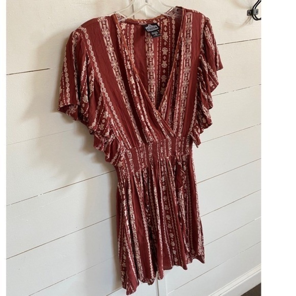 Angie Women's V Neck Flutter Sleeve Dress - S NWOT - Picture 13 of 13